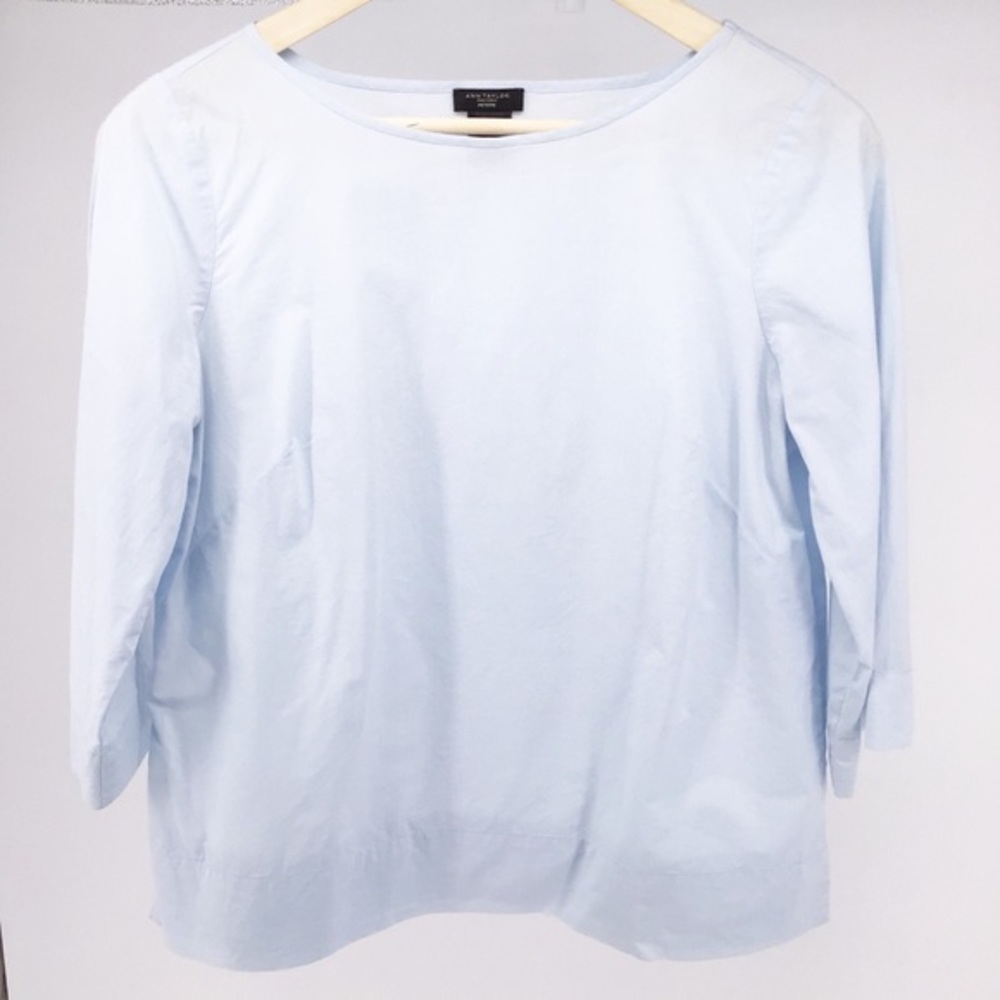 Ann Taylor Factory Light Blue Bating Top Sz S - Picture 9 of 9